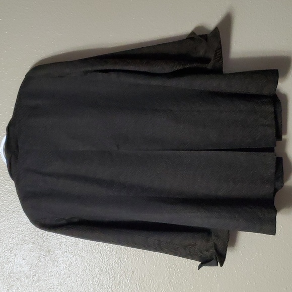 Eileen Fisher Size Large Silk Blend Jacquard Wave Blazer Jacket Black Brown - Picture 9 of 13